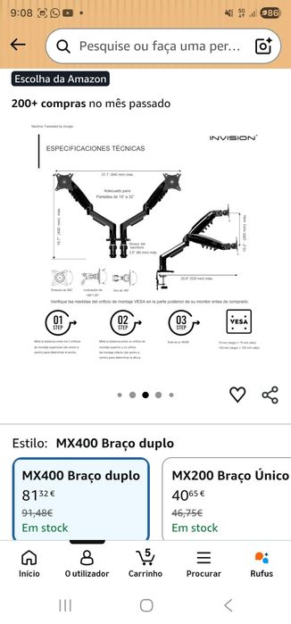 Suporte duplo para monitores