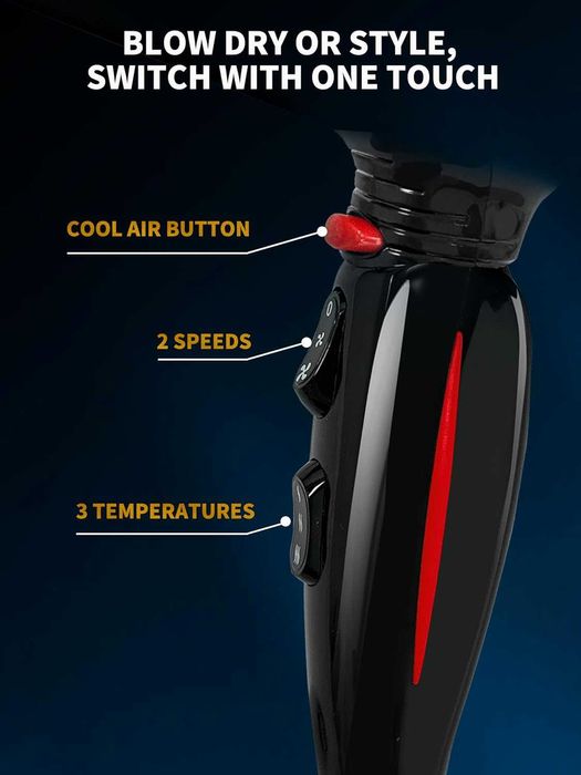 Suszarka do włosów z dyfuzorem jonowa, mocna 2400W różne tryby temp.