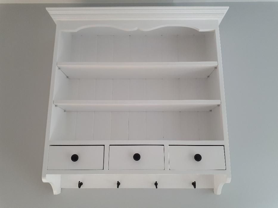 Szafka wisząca,ścienna,półka drewniana biała.