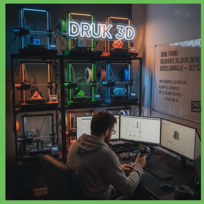 Druk 3D, Skanowanie 3D, Modelowanie.