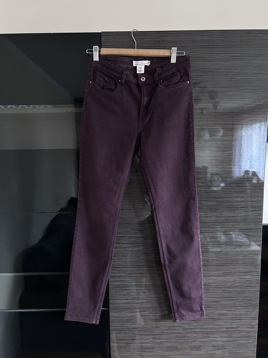 Burgundowe spodnie rurki rozmiar M/38