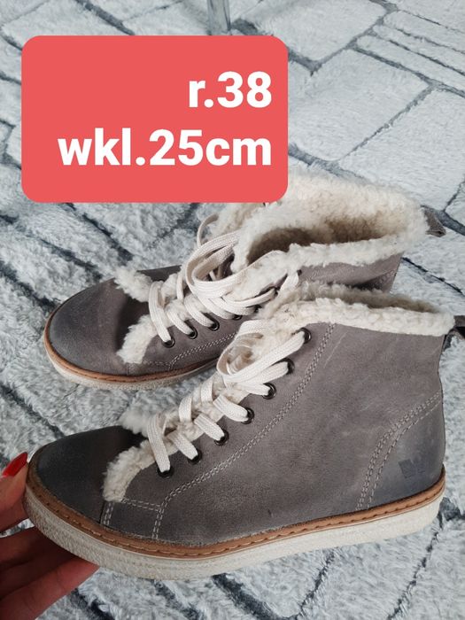 Oryginalne skórzane zimowe botki Weinbrenner r.38 skóra naturalna