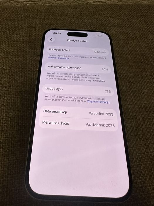 Iphone 15 128gb 96% bateria, gwarancja