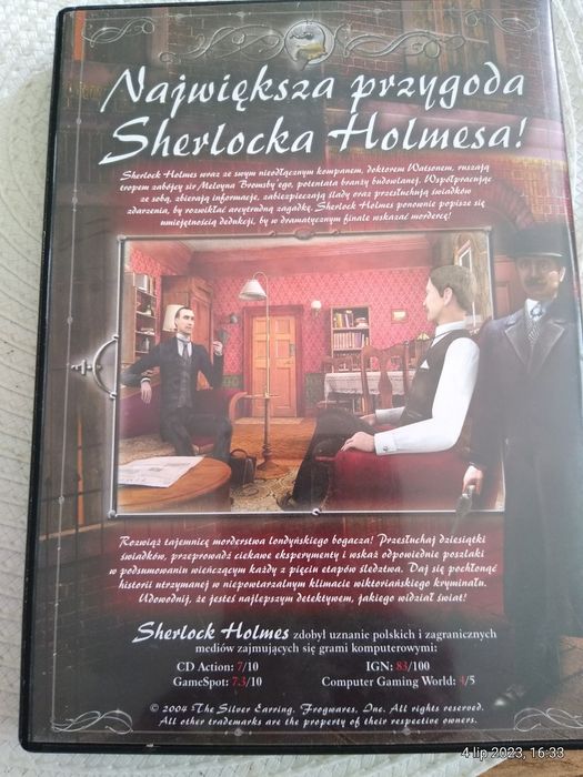 Gra Sherlock Holmes i tajemnica srebrnego kolczyka 2 x CD PC CD-ROM
