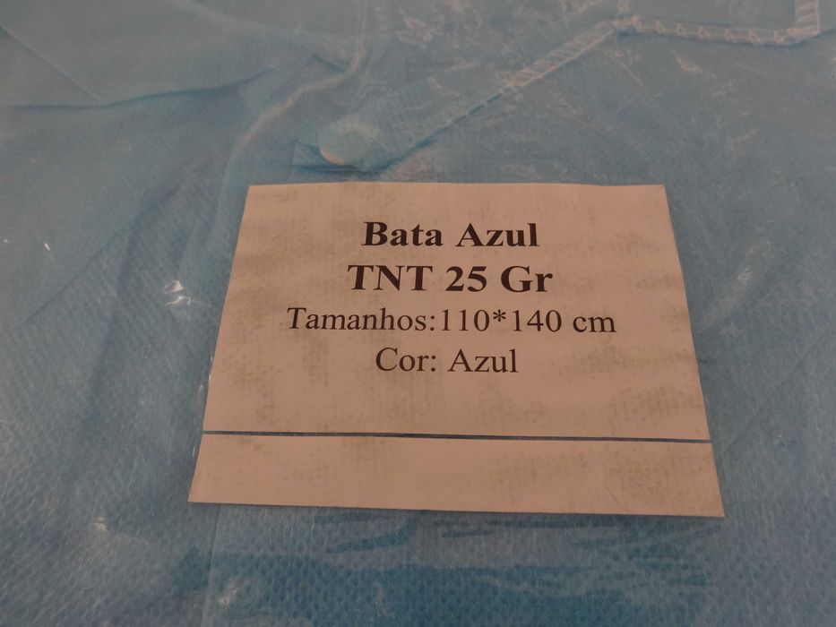 Bata TNT Descartável Azul