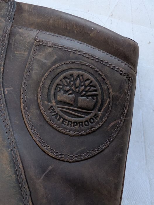 Brązowe śniegowce skórzane wodoodporne Timberland
