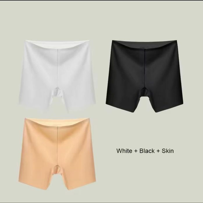 Жіночі безшовні короткі шорти тілесні білі чорні під спідницю