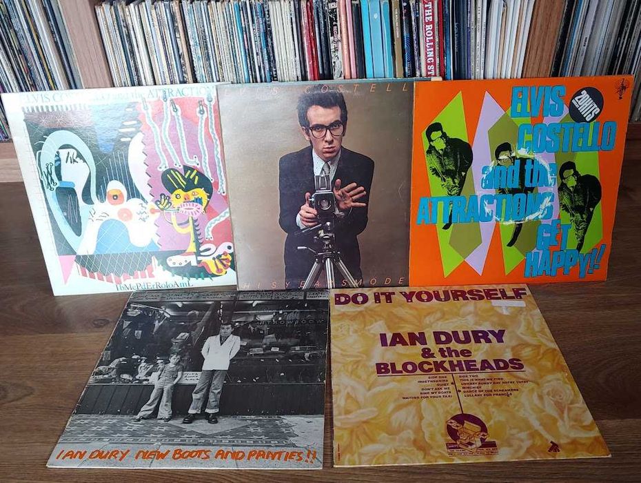 Elvis Costello, Ian Dury , 5x płyty winylowe.