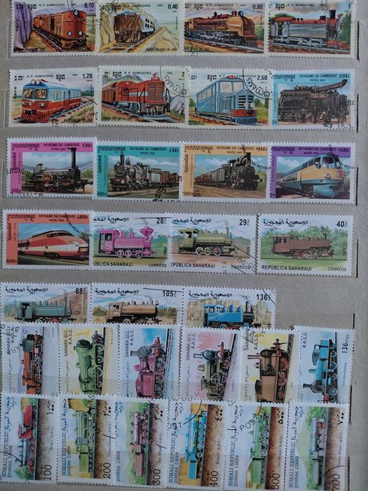 Марки поштові. Транспорт,залізниця.26 серій,152 марки.