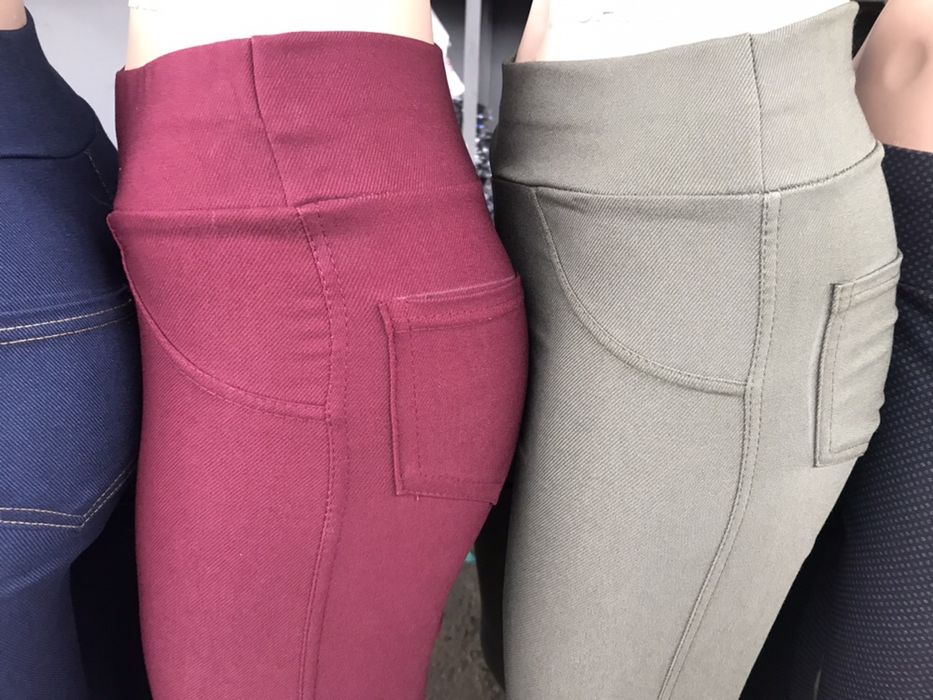 Жіночі лосини Стрейч коттон под джинс Лосины бордо оливка синие