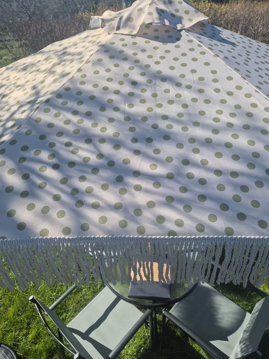 Parasol ogrodowy balkonowy boho frędzle + pokrowiec
