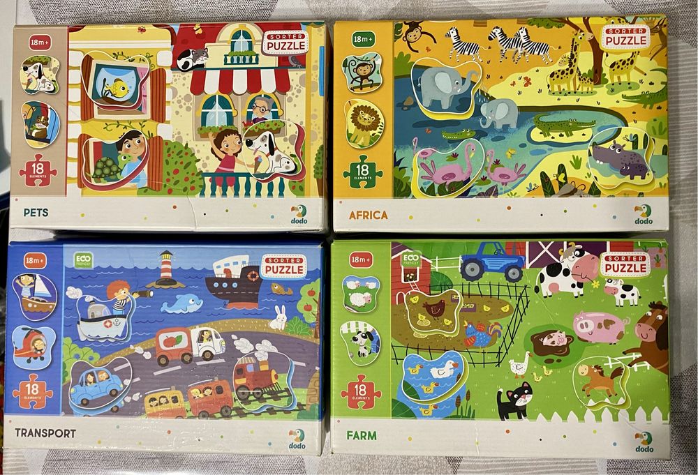 Пазл-сортер DoDo 18м+  «Транспорт»