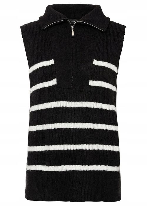 B.P.C kamizelka dzianinowa czarno-biała w paski 40/42.