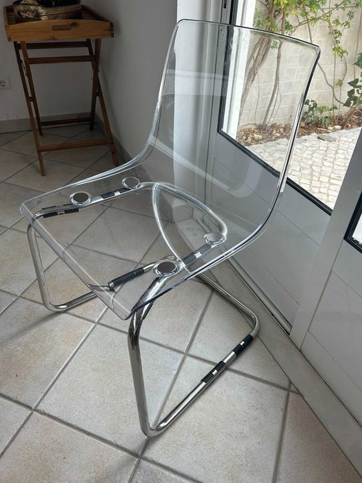 6 cadeiras de acrílico transparente e cromado (IKEA Tobias)