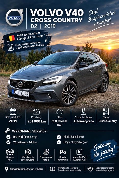 Volvo V40 Idealny stan. Pierwszy właściciel w kraju. Auto bez wkładu