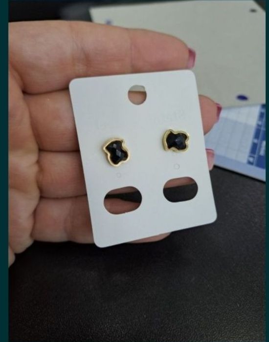 Kolczyki małe czarne misie