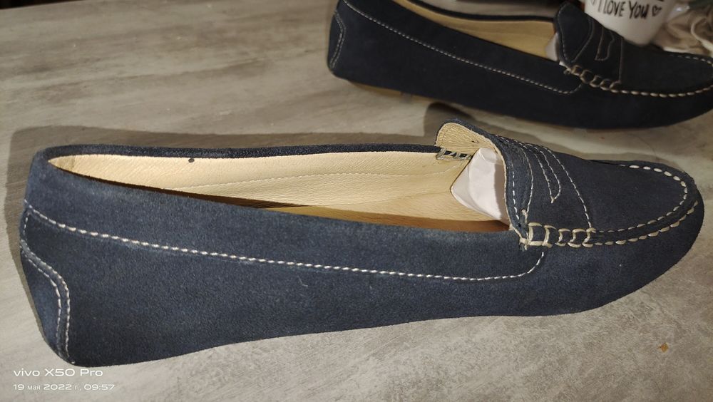 Мокасины кожаные. 38й размер.