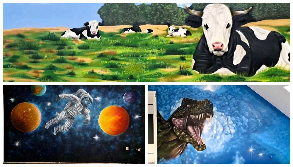 Malowanie artystyczne, graffiti, mural, obraz, reklama, 3D