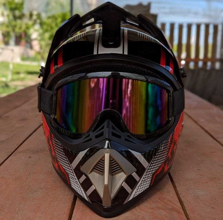 Мотошолом кросовий, шлем, шолом  +  ОКУЛЯРИ