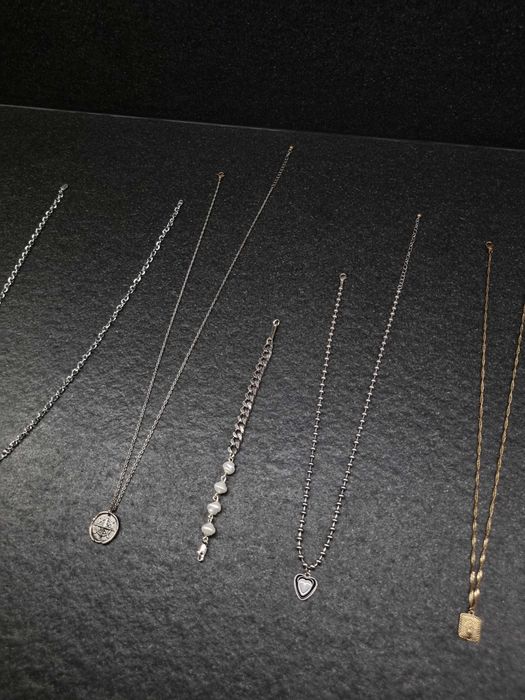 ASOS Naszyjnik 1 Łańcuszek Łańcuch Chain Sygnet Symbol Znak Srebrny