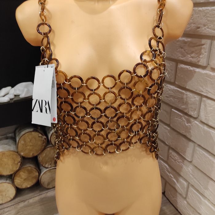 HIT!Zara,hot top, sexy, kółka, ażurowy top ,rozm M