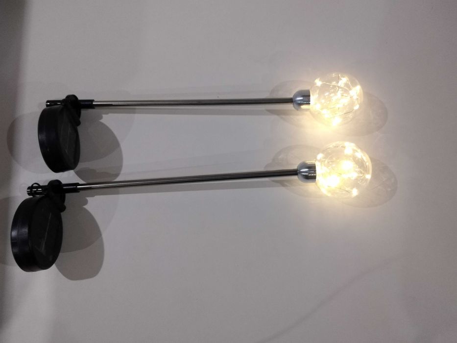 Lampa Solarna Ogrodowa Kula Wbijana 70cm IP65 x2