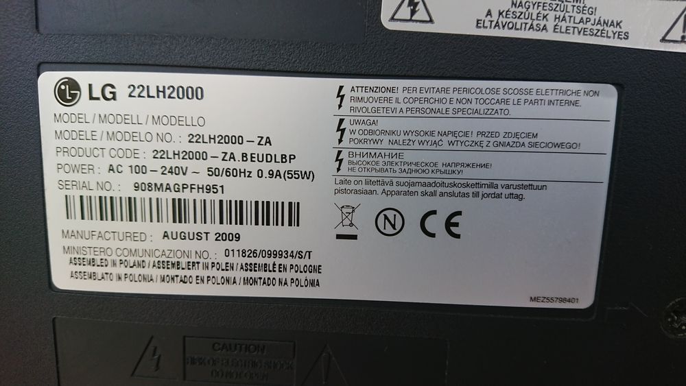 Sprzedam monitor oraz TV firmy LG  22 cale.