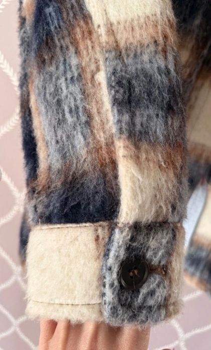 Esprit koszulowa kurtka w kratkę XS lekki oversize