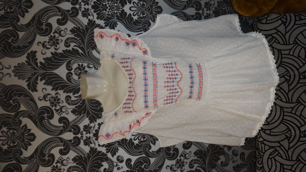 Белая вышиванка блуза блузка с вышивкой большой размер 56 58