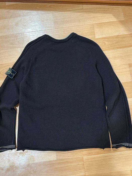 Stone Island 2005 Black Wool Crewneck Jumper - XXL