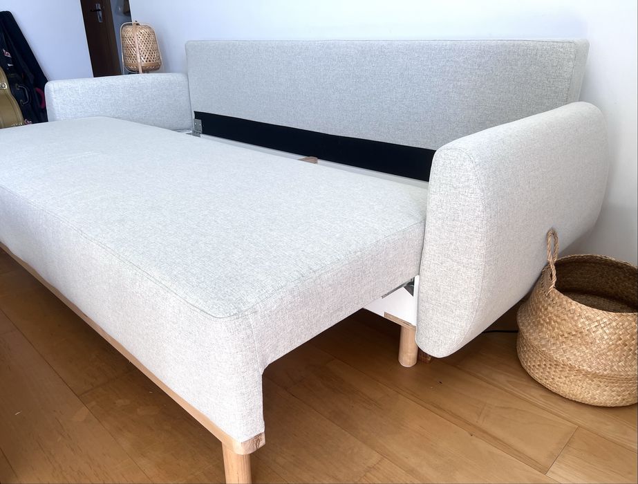 Sofá-cama IKEA GRUNNARP 3 lugares bege/ cinza — como novo