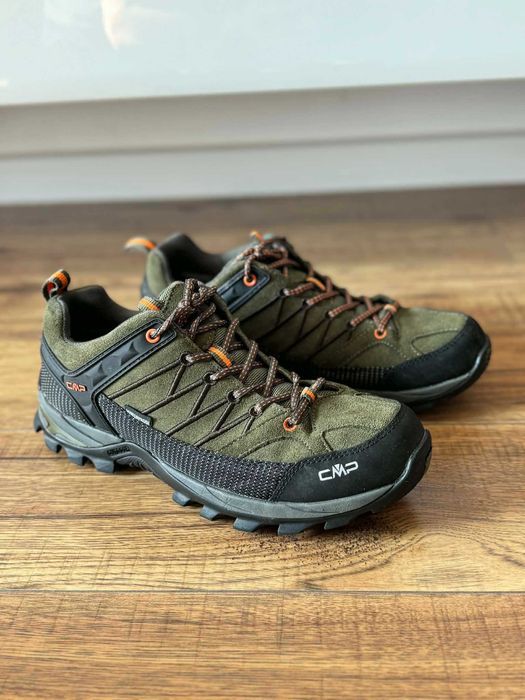 Buty trekingowe męskie CMP RIGEL LOW WP Zielone 43, skóra naturalna.