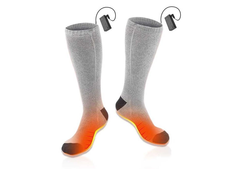 Podgrzewane skarpety elektryczne szare getry bawełniane