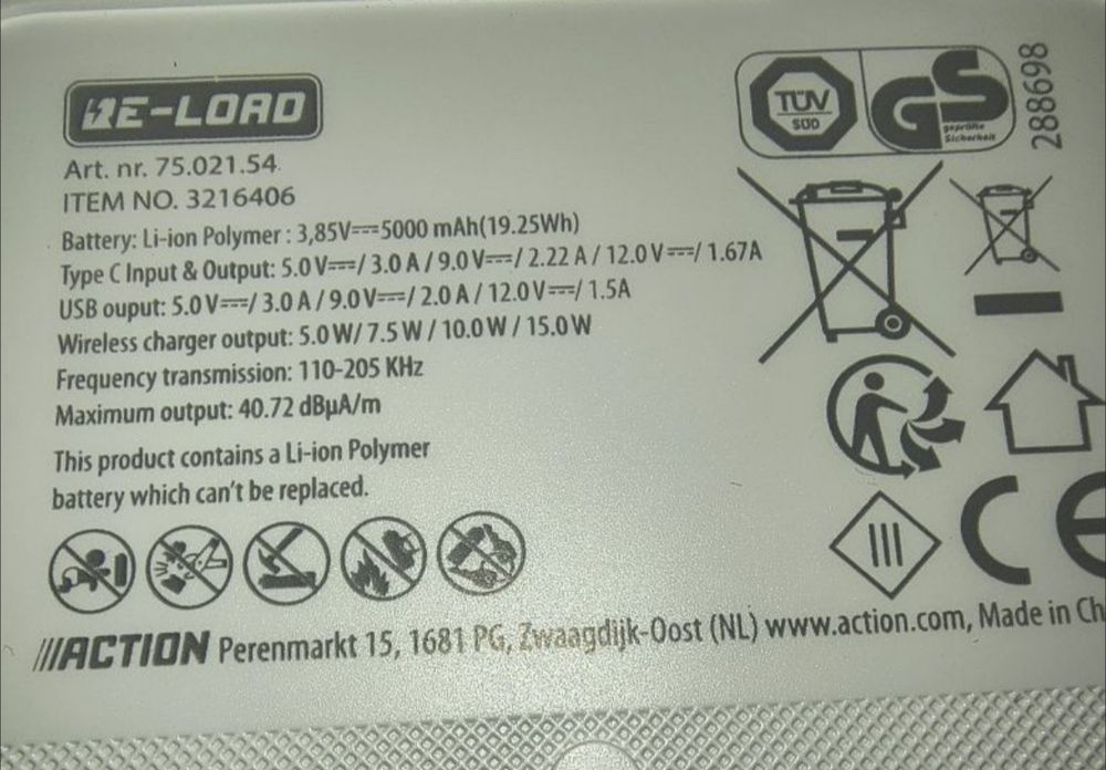 Powerbank z Magsafe 5000mAh+15W ładowanie bezprzewodowe.iPhone i inne.