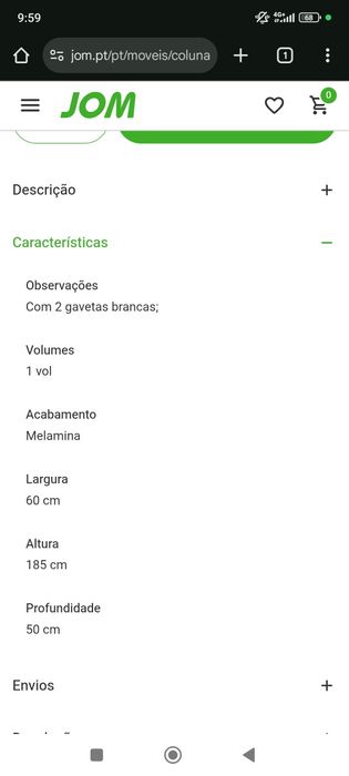 Conjunto de Mobiliário de Sala – Linha Elvas da JOM | Como Novo