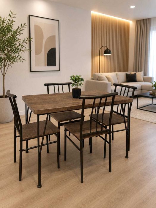 Liquidação de Conjunto de Jantar: Mesa + 4 Cadeiras + Envio por 126€