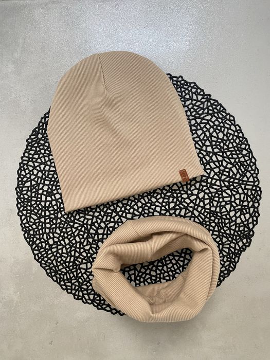 2 komplety czapki i kominy 52 cm