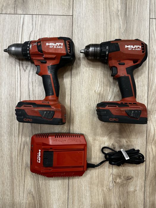 HILTI Wiertarka SF 6-A22 + Wiertarka SF 4-A22 + 2xAKU + Ładowarka