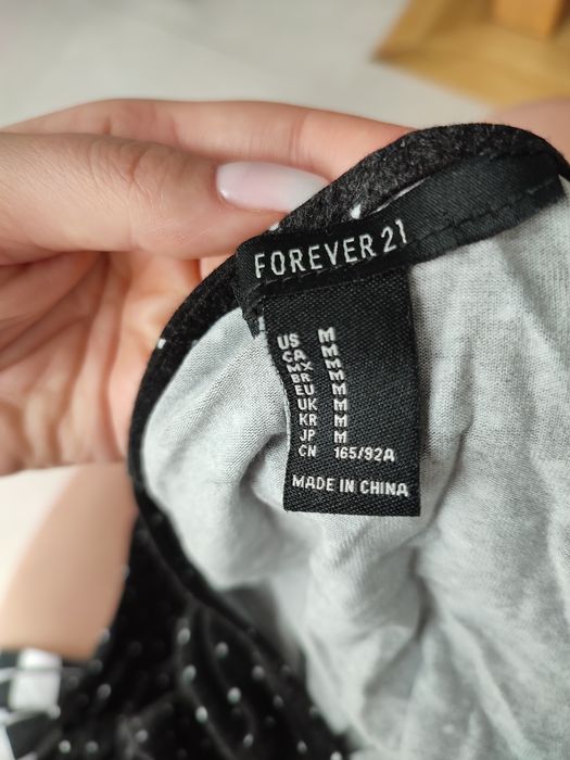 Czarne body M 38 s 36 w kropki kropeczki, forever21