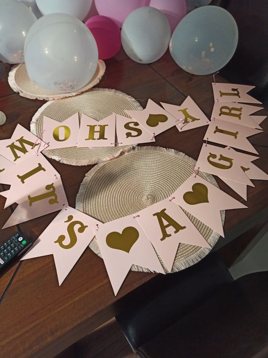 Babyshower napis dziewczynka girl rozowy