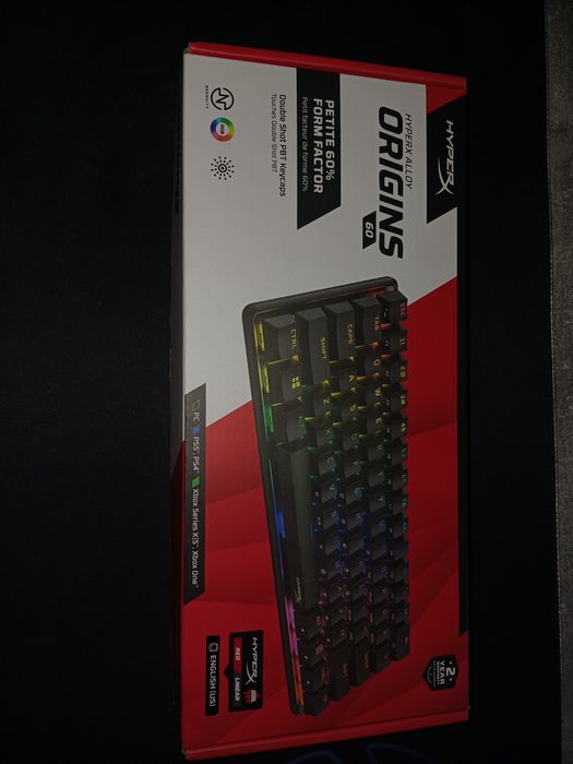 HyperX Alloy Origins 60 – Como Novo | Switches Red | Layout Inglês