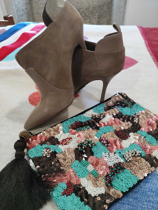 Botas em pele e camurça num 37. Marca Enzo Angiolini El corte Inglês