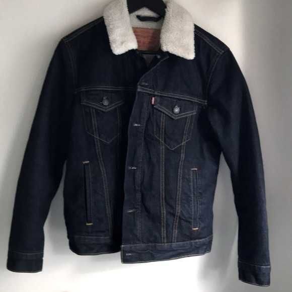 LEVI'S Sherpa США новая джинсовая куртка $150 размер XS S унисекс мех