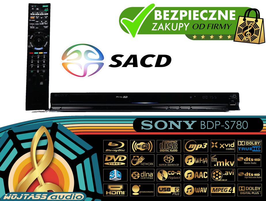 SONY BDP-S780 – Flagowy Odtwarzacz Blu-ray 3D / SACD (Stan Idealny / Topowy Model)