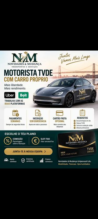 Slots TVDE Uber e bolt