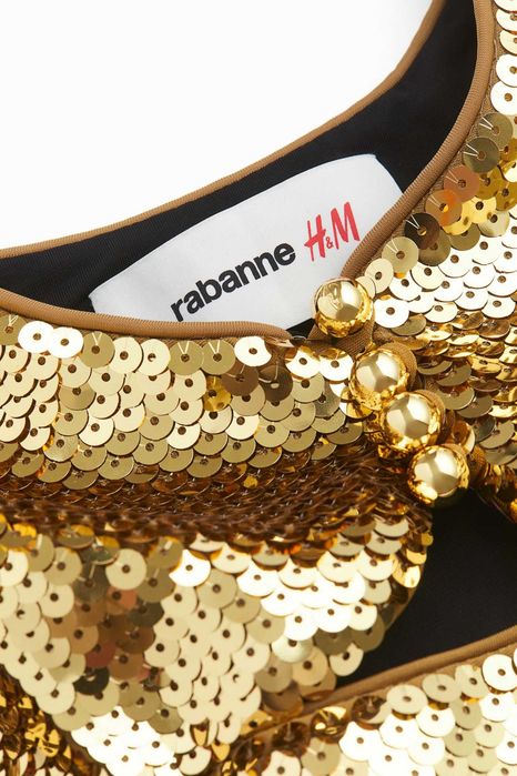 Rabanne H&M top cekinowy złoty elegancki  R. L