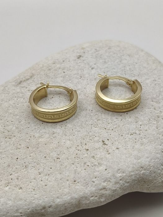 Złote Kolczyki Wzór Grecki Pr.585 Nowe Zapraszamy