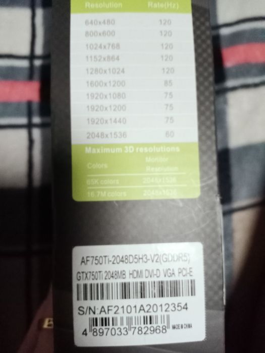 Відеокарта GTX 750 TI 2048МВ