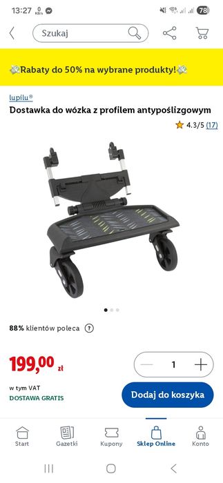 Dostawka do wózka lupilu