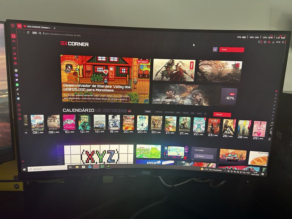 Pc gamer completo 2 monitores